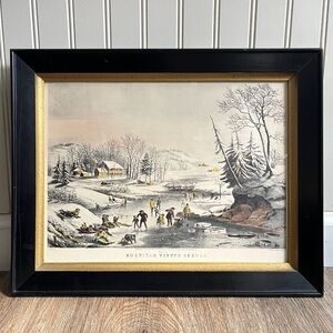 Antique Currier & Ives Hand-Colored Lithograph-Circa 1854-Fanny Palmer-ORIGINAL